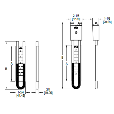 Wandmontiertes U-Rohrmanometer